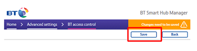 Turning off BT Access Control on the BT Smart Hub