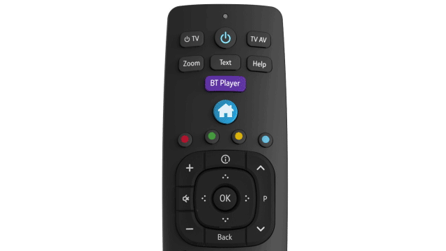 TV button and blue light flashing on BT remote