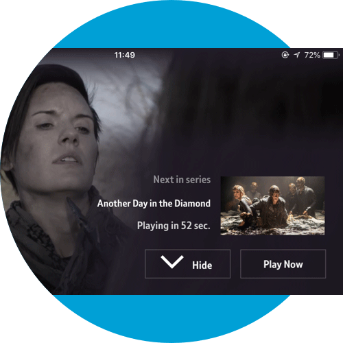 Play Now button for On Demand content on a mobile