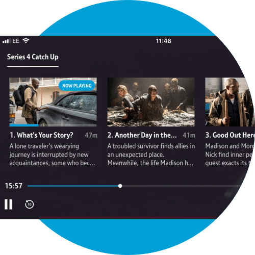 On Demand episodes in the series screen on a mobile