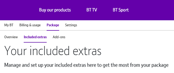 Your included extras