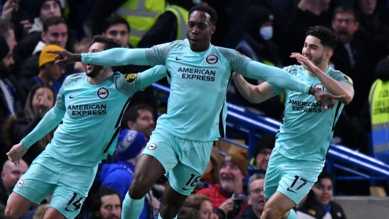 Danny Welbeck scored a late equaliser to earn Brighton a point at Chelsea on Wednesday.