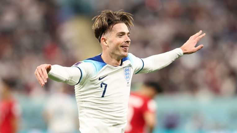 jack grealish celebrating for england in their 6-2 World Cup win over Iran
