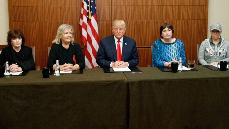 Donald Trump at a press conference