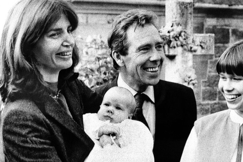 Lucy Lindsay-Hogg with Antony Armstrong-Jones and their baby daughter Frances