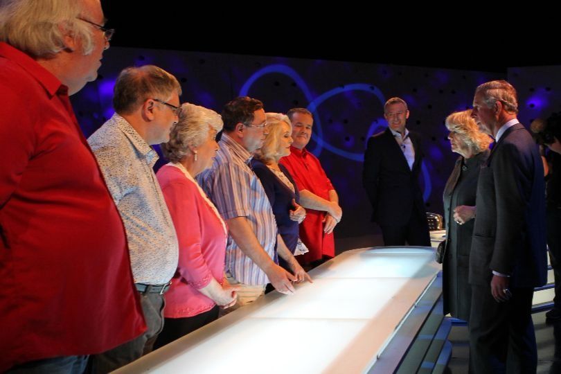 Stars of BBC2's Eggheads with Prince Charles and Camilla Parker Bowles