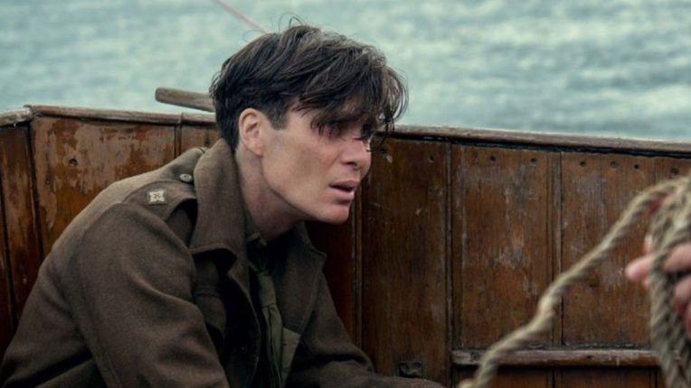 Cillian Murphy as a shivering soldier in Dunkirk