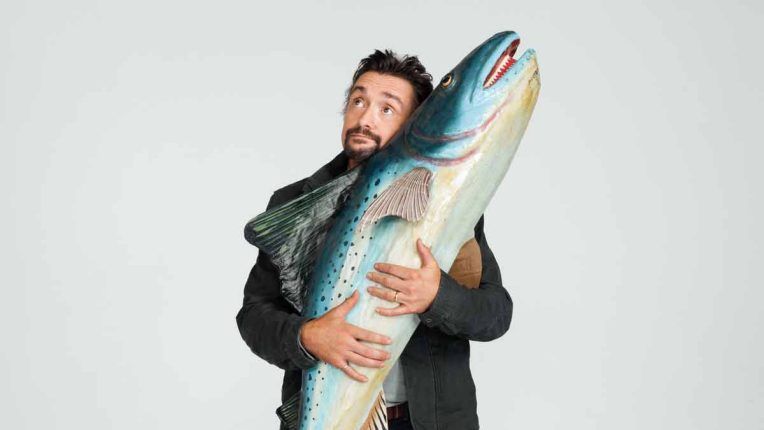 Richard Hammond hugs a fish
