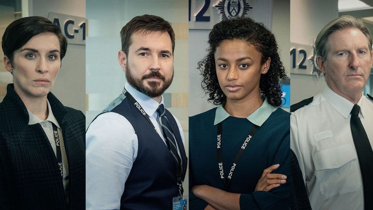 Vicky McClure, Martin Compston, Shalom Brune-Franklin and Adrian Dunbar in Line of Duty