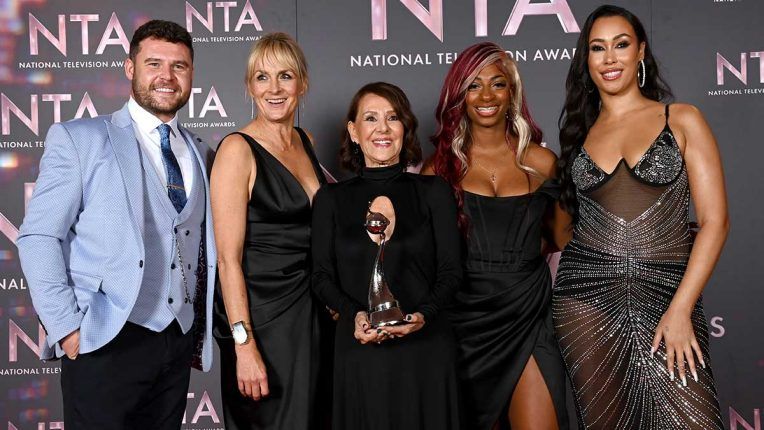 I'm A Celebrity 2021 winner Danny Miller and campmates celebrate at the NTAs