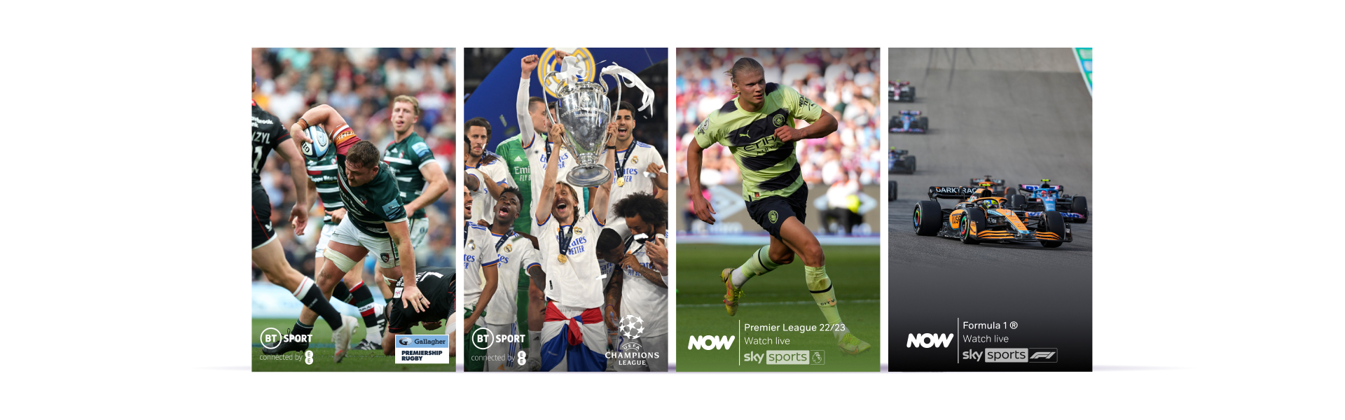 Our sports coverage includes the UEFA Champions League, Premiership Rugby, UFC, WWE and more
