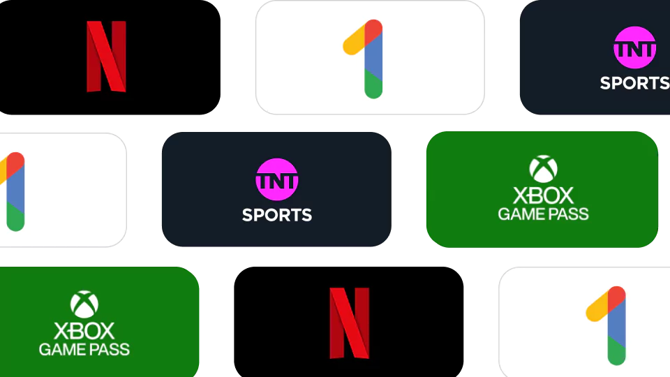 Netflix - Google One - TNT Sports - XBOX Gamepass