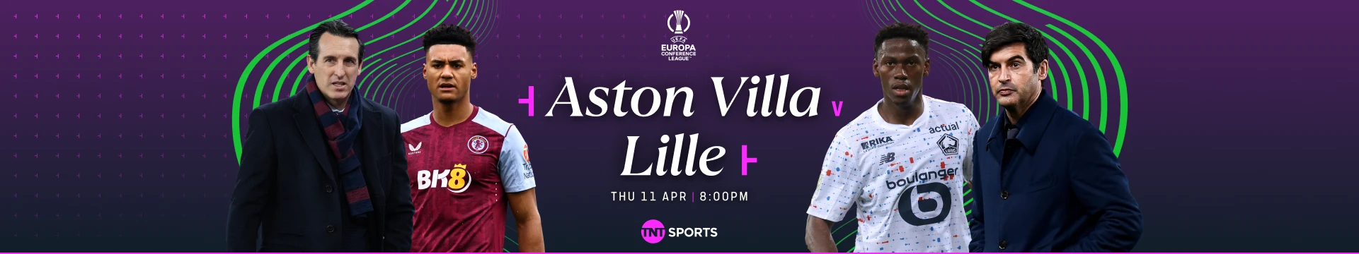 Aston Villa v Lille Thursday 11 April at 8pm