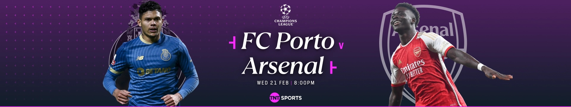 FC Porto v Arsenal - Wednesday 21 February at 8pm on TNT Sports