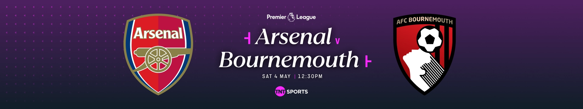 Arsenal v Bournemouth Saturday 4 May at 12:30pm
