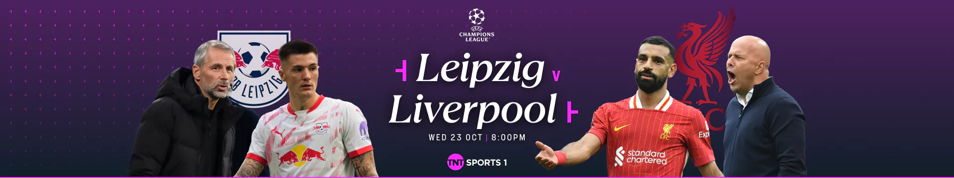 Leipzig v Liverpool 23 October at 8pm on TNT Sports 1