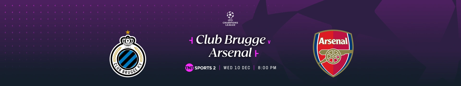 Club Brugge vs Arsenal - 7:00pm – TNT Sports 2 - Wednesday 10 December 2025