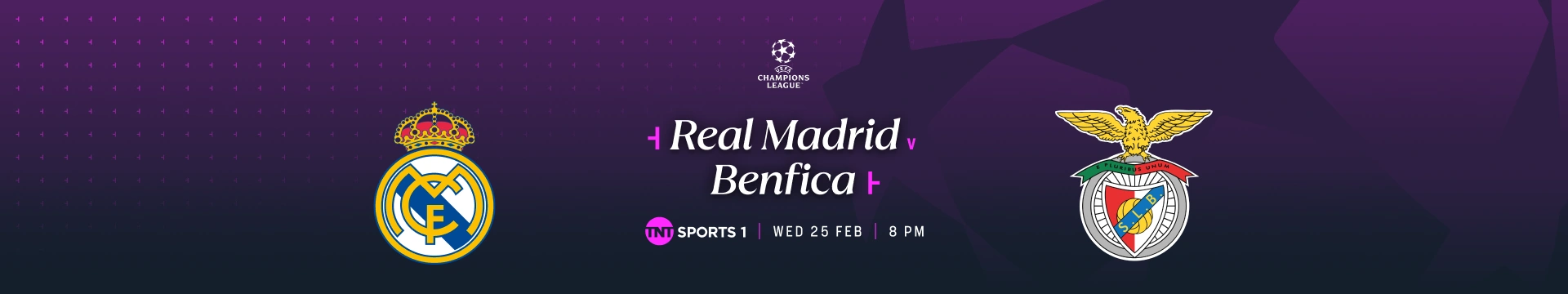 Real Madrid v Benfica – 7:30pm build-up – TNT Sports 1 – Wednesday 25 February 2026 – 8:00pm kick-off