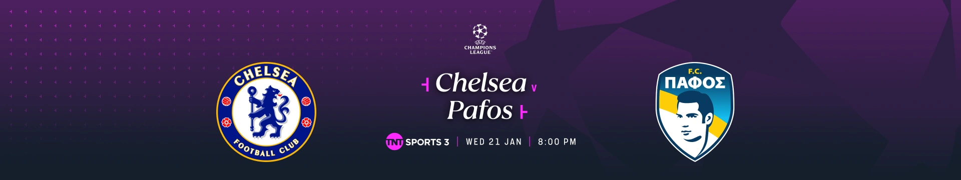 Chelsea v Pafos – 7:00pm GMT build-up – TNT Sports 3 – Wednesday 21 January 2026