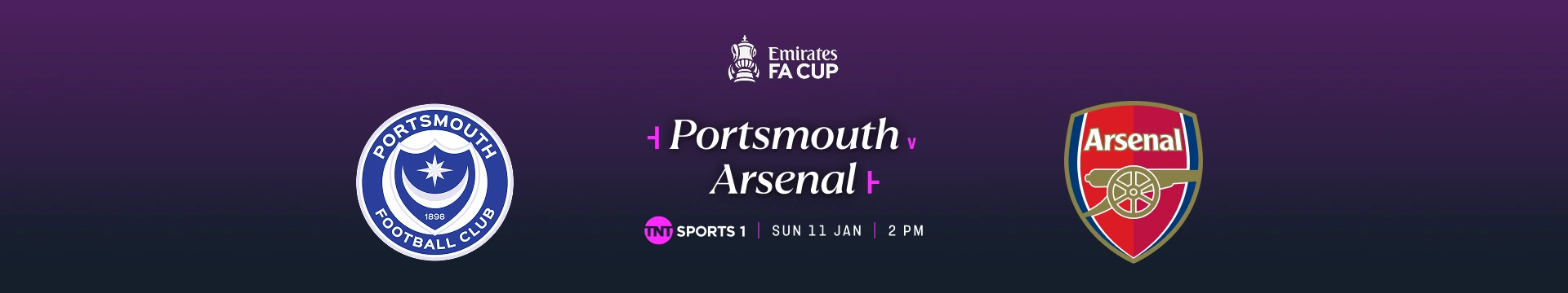 Portsmouth v Arsenal – 1:00pm – TNT Sports 1 – Sunday 11 January 2026