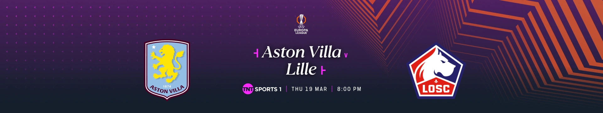 Aston Villa v Lille – 7:00pm build-up – TNT Sports 1 – Thursday 19 March 2026 – 8:00pm kick-off 
